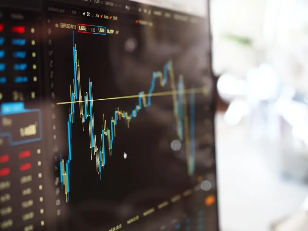 A spreadsheet with a chart showing keyword performance trends